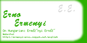 erno ermenyi business card